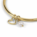 Radley gold plated heart and pearl charms bangle, imported from the UK