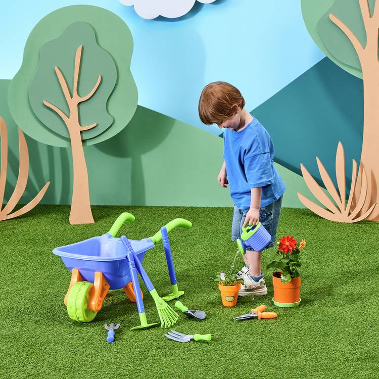 Chad Valley plastic gardening tool set for kids, UK version