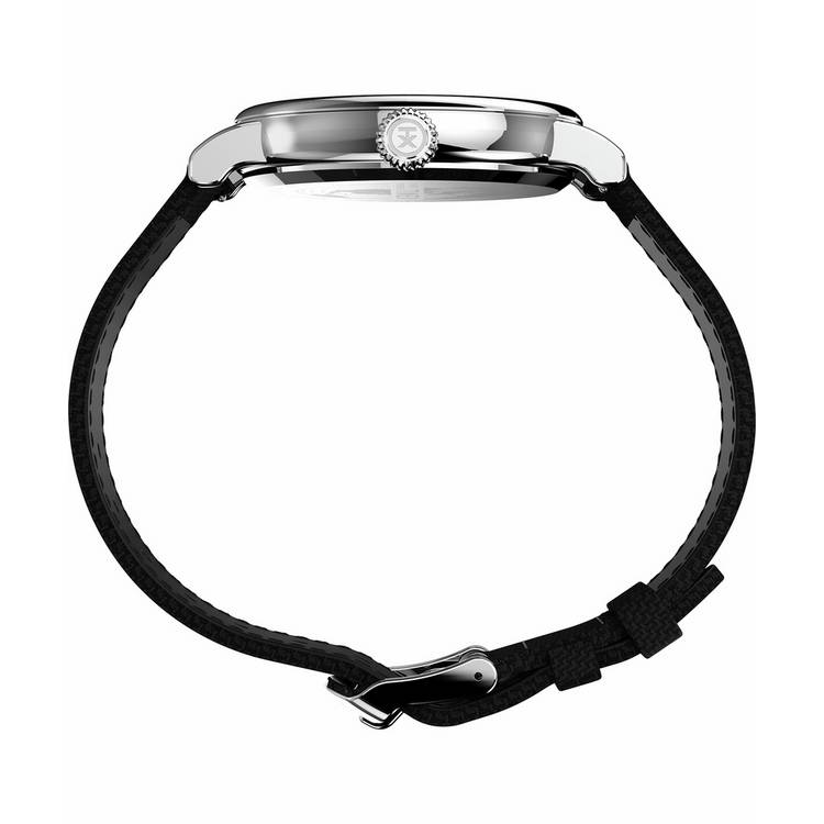 Timex Standard watch black dial leather strap 40mm, UK version