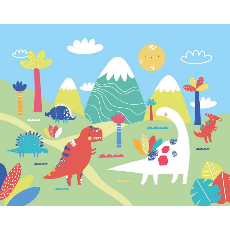 Origin Murals Dinosaur Land Green wall mural, imported from the UK