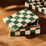 Argos Habitat Checkered Resin Green Trinket Box- Buy online at McGrocer