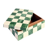 Habitat checkered resin green trinket box 15.5x10.5x5.5cm, imported from the UK