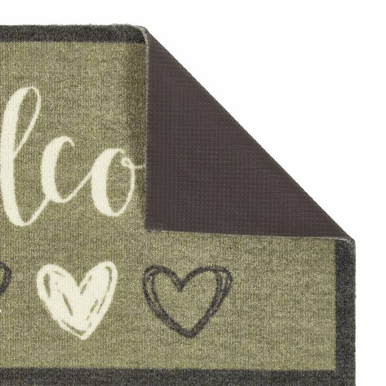 My Mat Welcome Heart Sage doormat 50x75cm - British product