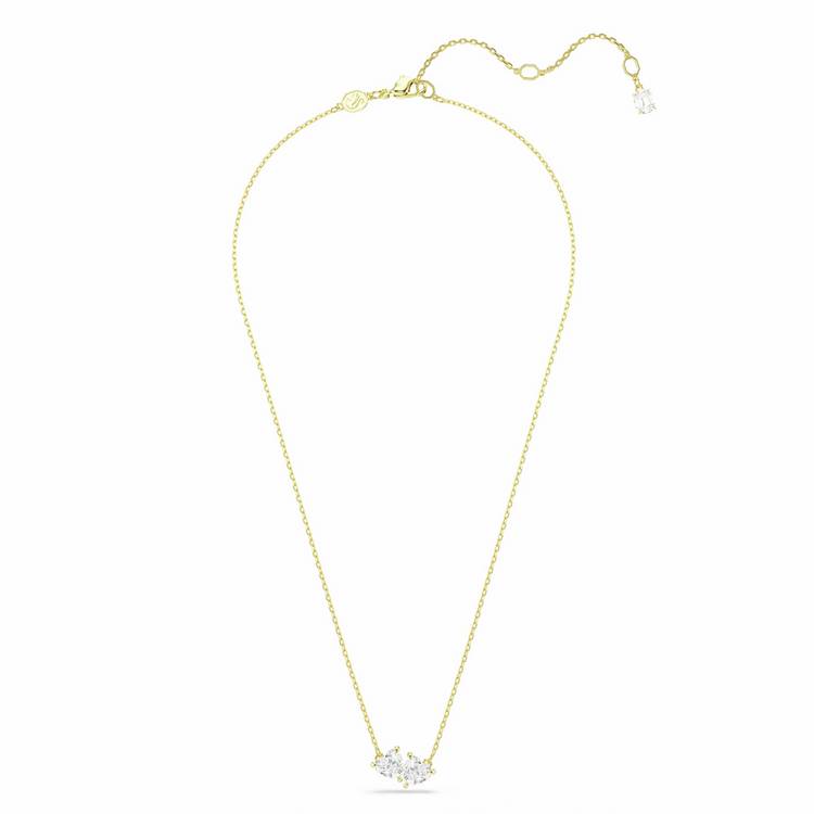 Swarovski gold-tone heart pendant necklace with zirconia stones - British product