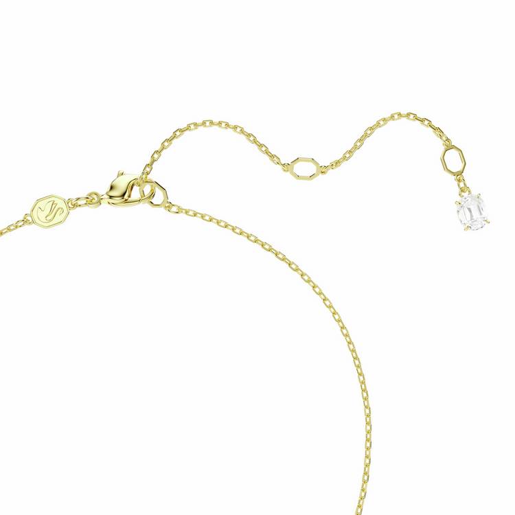 Swarovski gold-tone heart pendant necklace with zirconia stones - British product