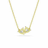 Swarovski gold-tone heart pendant necklace with zirconia stones - British product