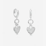Inicio silver plated heart drop hoop earrings, imported from the UK