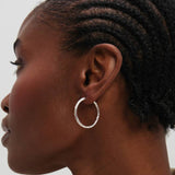 Inicio silver plated molten sleeper hoops medium, imported from the UK