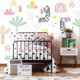 Argos Origin Murals Dancing Zebras White Wall Mural 50cm x 19.6m- Buy online at McGrocer