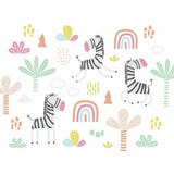 Origin Murals Dancing Zebras wall mural roll 50cm x 19.6m, imported from the UK