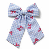 Argos Flitzy Red Bow Printed Blue Gingham Hair Bow- Buy online at McGrocer