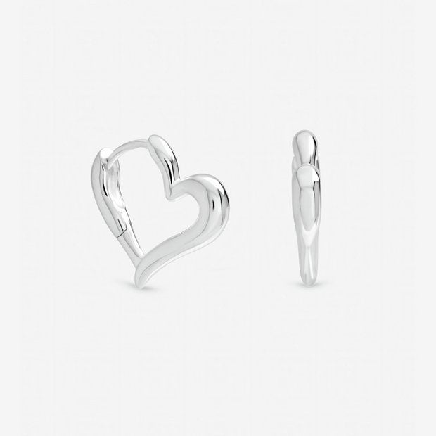 Inicio silver plated heart hoop earrings, imported from the UK