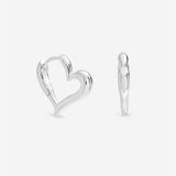 Inicio silver plated heart hoop earrings, imported from the UK