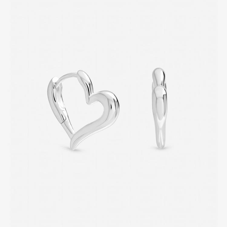 Inicio silver plated heart hoop earrings, imported from the UK