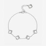 Inicio silver plated crystal clover bracelet 18cm, UK version