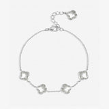 Argos Inicio Silver Plated Crystal Clover Bracelet 18cm- Buy online at McGrocer