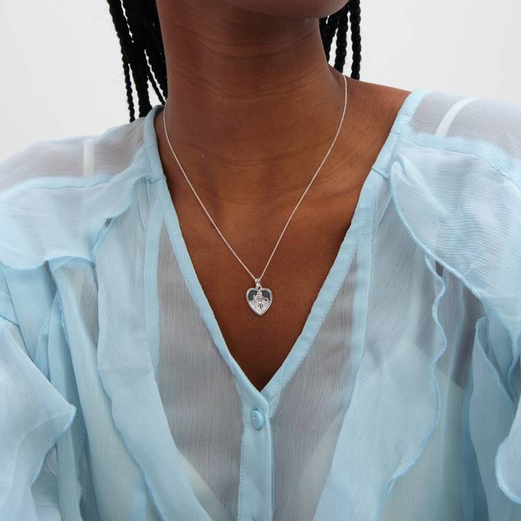Inicio St Christopher heart necklace 16 inch, imported from the UK
