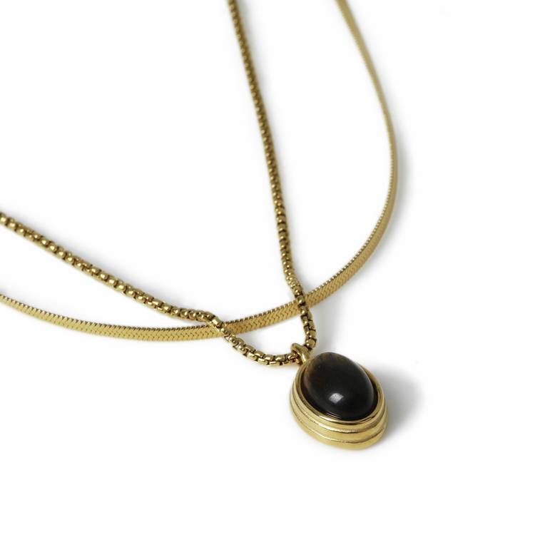 Revere double strand twist chain necklace 45cm - British product