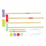TP Toys wooden croquet set pastel colours garden game, imported from the UK