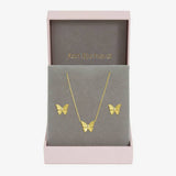 Argos Jon Richard Gold Plated Diamond Cut Butterfly Jewellery Set, 40.6cm Necklace, 15mm Earrings- Buy online at McGrocer