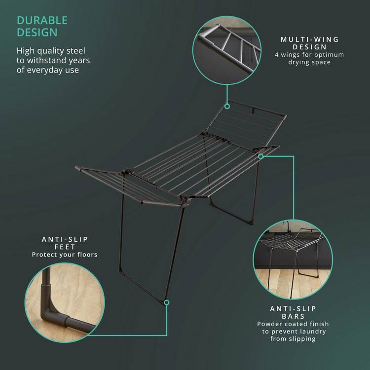 Swan Stealth Winged Jumbo Indoor Airer 19m (British brand)