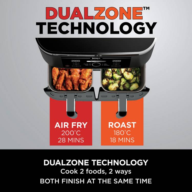 Ninja dual zone air fryer 7.6L, UK version