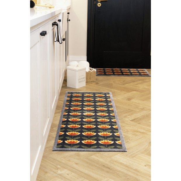 My Mat retro floral short pile runner 50x150cm (British brand)