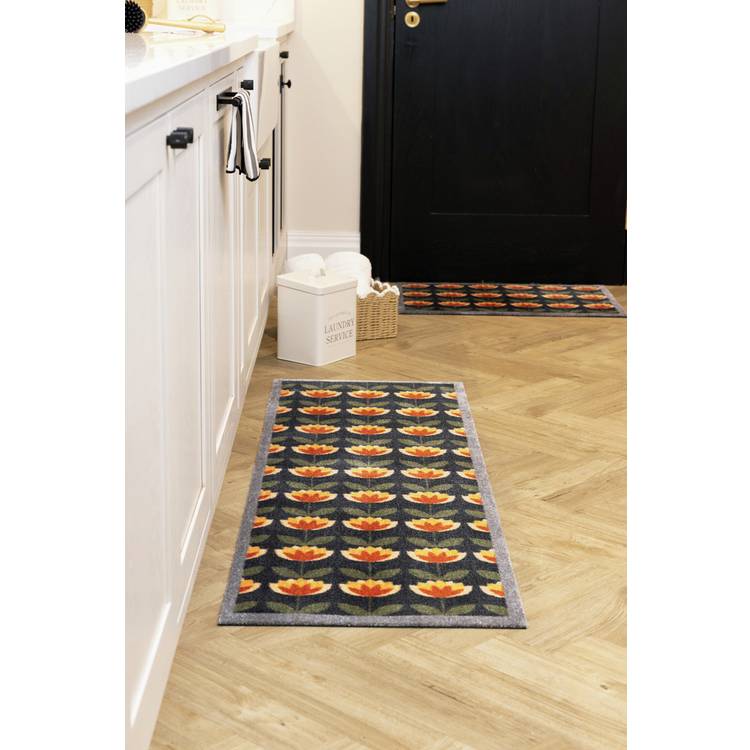 My Mat retro floral short pile runner 50x150cm (British brand)