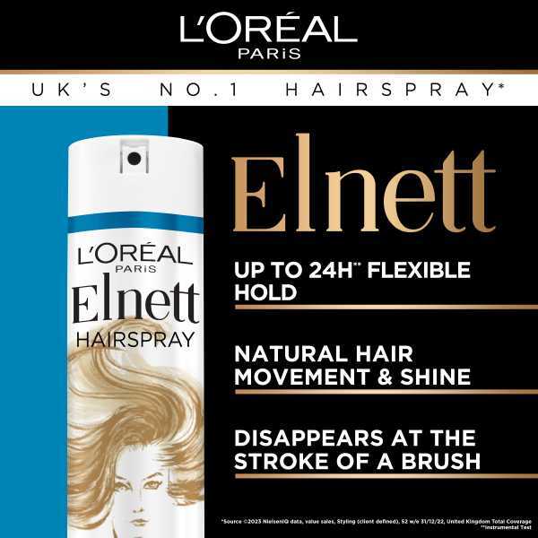 L'Oréal Paris Elnett hairspray 200ml, imported from the UK
