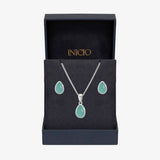 Inicio turquoise peardrop jewellery set - British product