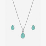 Inicio turquoise peardrop jewellery set - British product