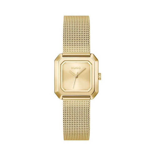 Hugo HAZEL gold mesh strap watch 24mm (British brand)
