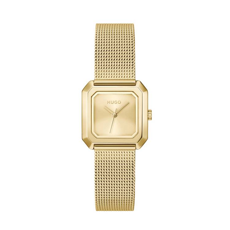 Hugo HAZEL gold mesh strap watch 24mm (British brand)