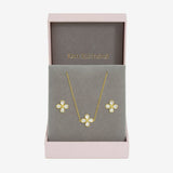 Jon Richard gold plated crystal flower bridal jewellery set - British product