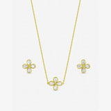 Jon Richard gold plated crystal flower bridal jewellery set - British product