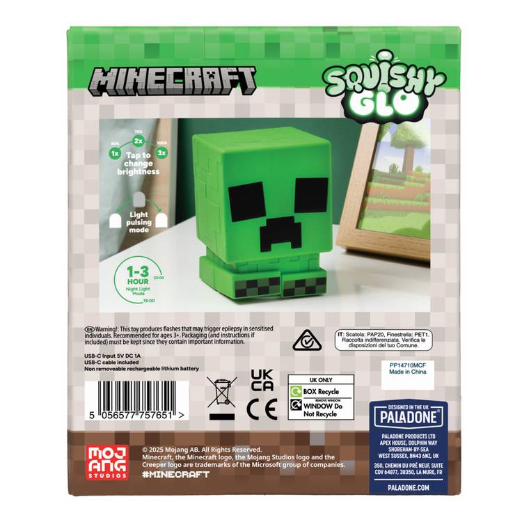 Minecraft Creeper green silicone desk lamp 15cm - British product