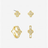 Argos Jon Richard Gold Plated Pave Clover Multipack Hoops Earrings- Buy online at McGrocer