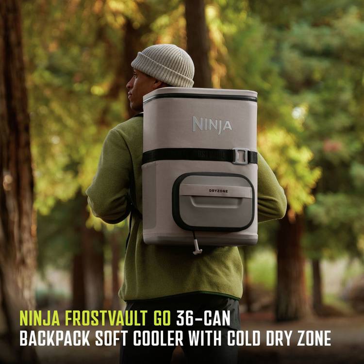 Ninja FrostVault Go soft cooler backpack 23L beige, UK version