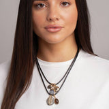 Revere black cord multi charm necklace (British brand)