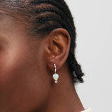 Inicio silver plated opal heart charm earrings, imported from the UK