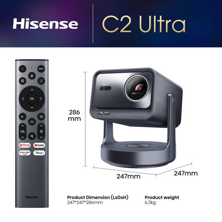 Hisense C2TUK Ultra 4K laser projector (British brand)