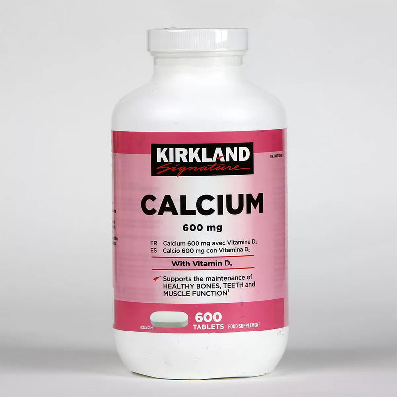 Kirkland Signature calcium and vitamin D3 supplement tablets 600 count, UK version