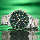 Citizen chronograph watch green dial (British brand)