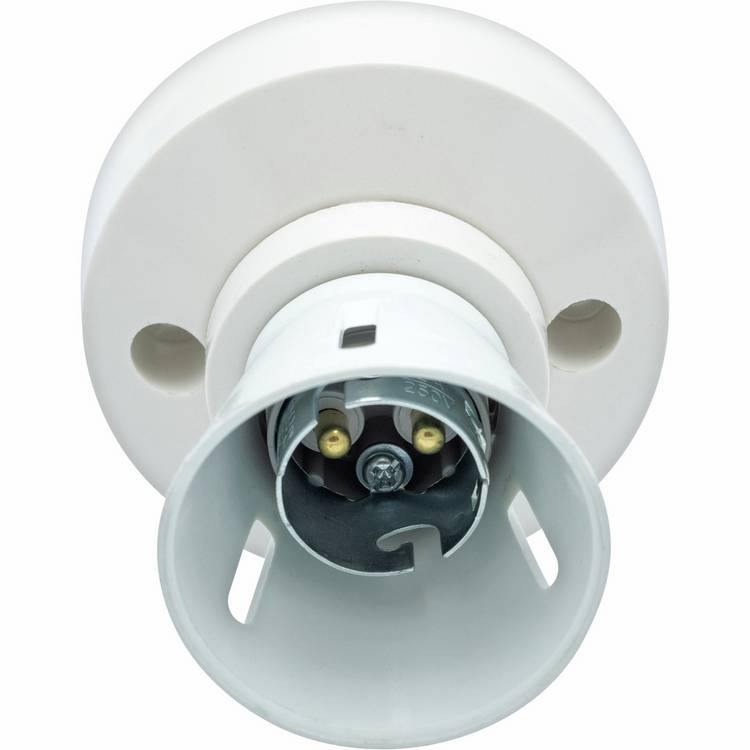 British General batten lamp holder white, imported from the UK