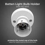 British General batten lamp holder white, imported from the UK