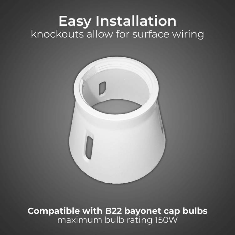 British General batten lamp holder white, imported from the UK