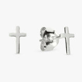 Revere sterling silver cross stud earrings 0.5g (British brand)