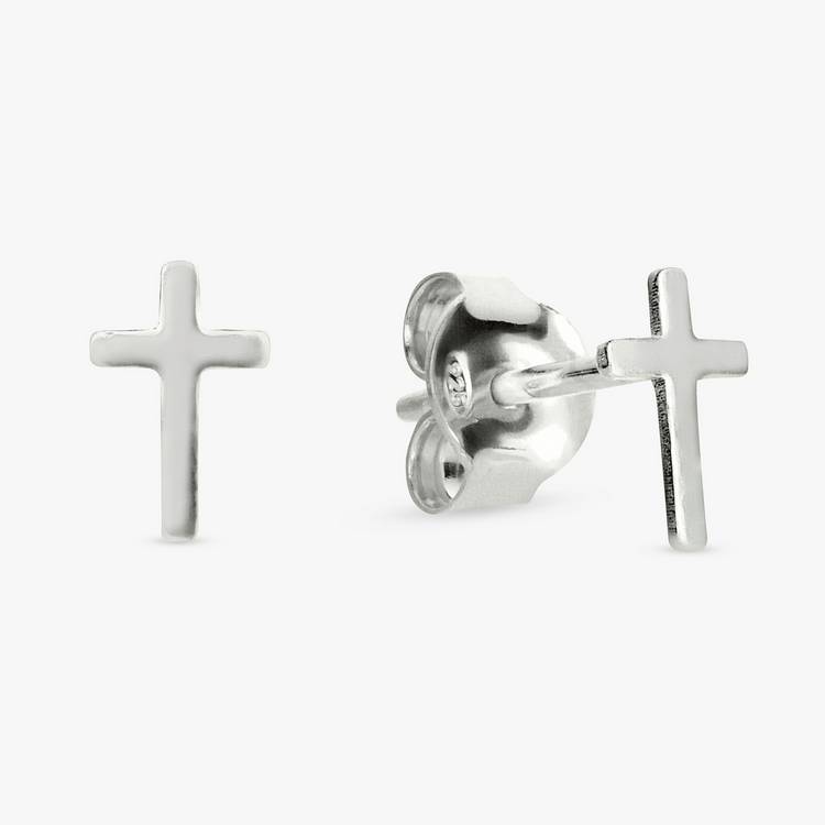Revere sterling silver cross stud earrings 0.5g (British brand)