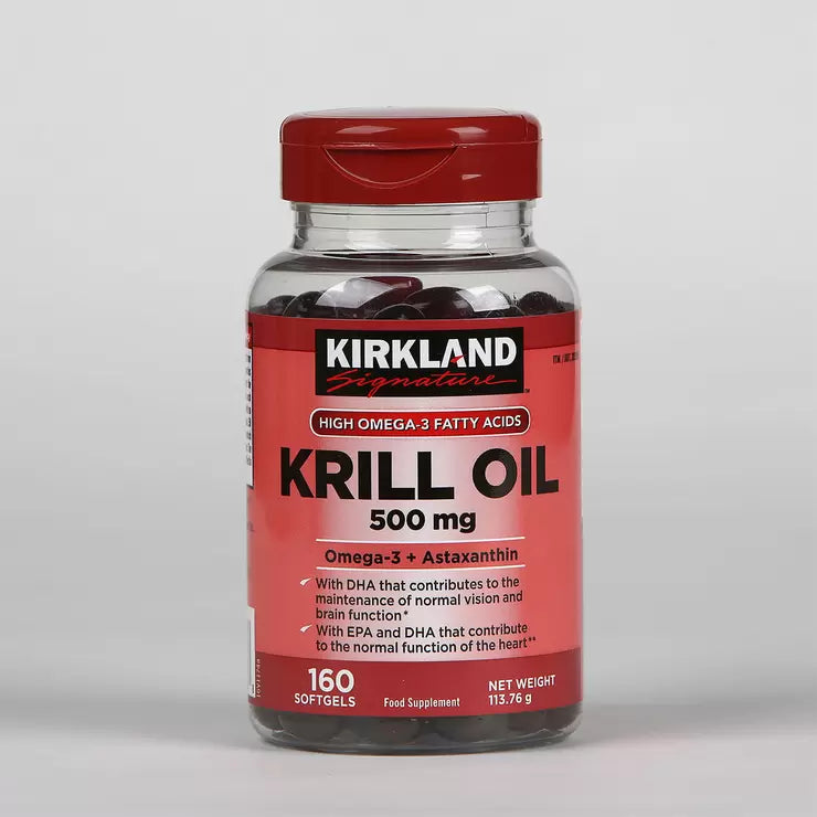 Kirkland Signature Krill Oil 500mg 160 Capsules, UK version