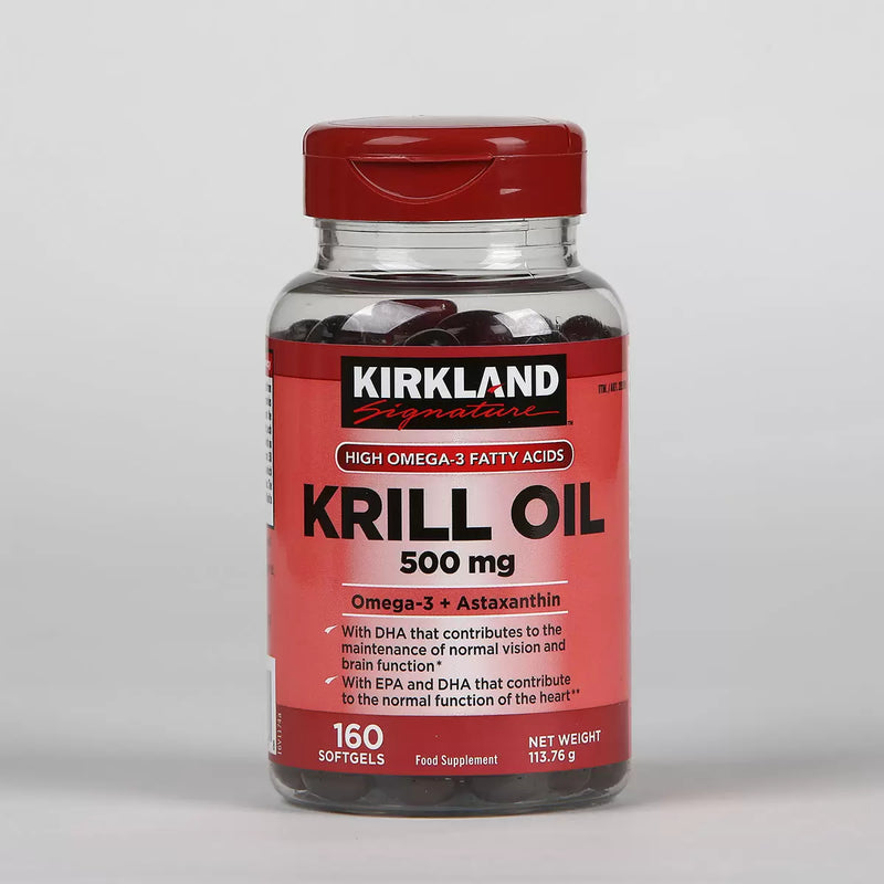 Kirkland Signature Krill Oil 500mg 160 Capsules, UK version